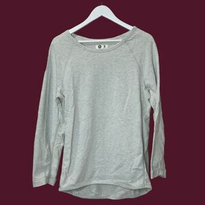 American Giant Raglan Long Sleeve Shirt Cotton Metallic Gray Women's Small
